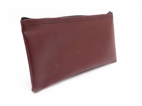 Burgundy Zipper Bank Bag, 5.5" X 10.5" | CUR-018