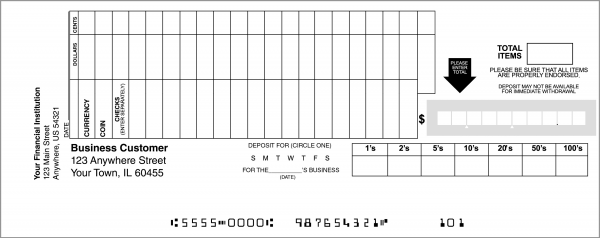 Standard Deposit Slip Style 8 | DEP-BDL08