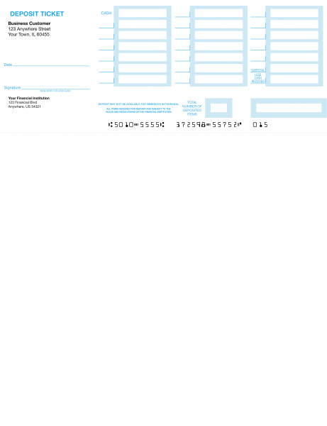 Quickbooks Laser Deposit Tickets | DEP-QB01