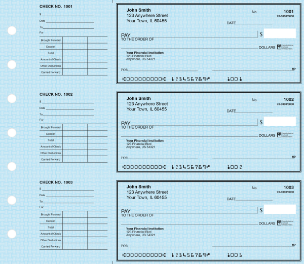 Blue Safety Deskset Personal Checks | DS-BLS01