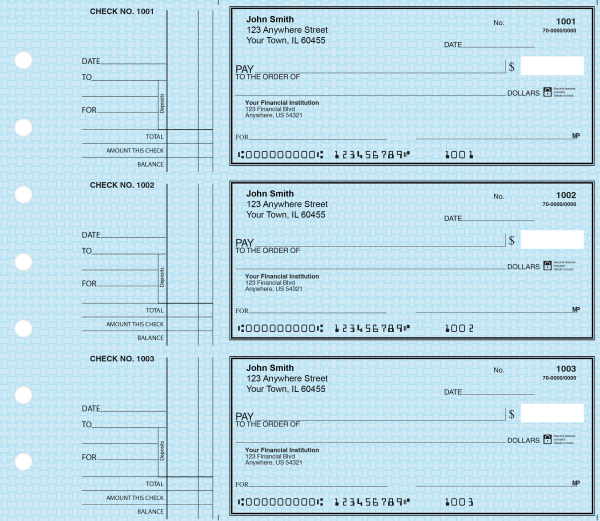 Blue Safety Deskset Personal Checks Style 2  | DS-BLS02