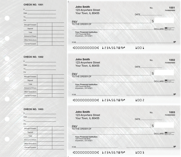 Brushed Metal Designer Deskset Checks | DS-CDS02