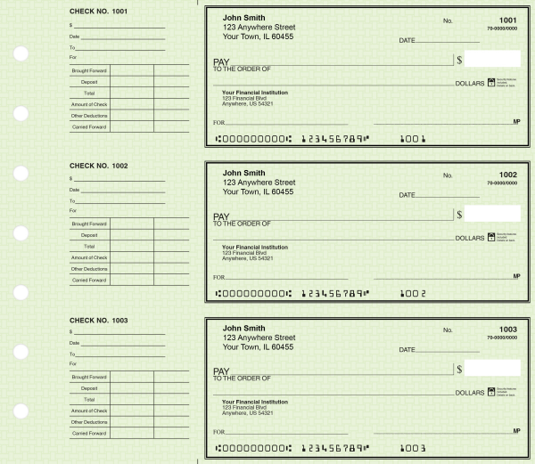 Green Safety Deskset Personal Checks | DS-GRS01