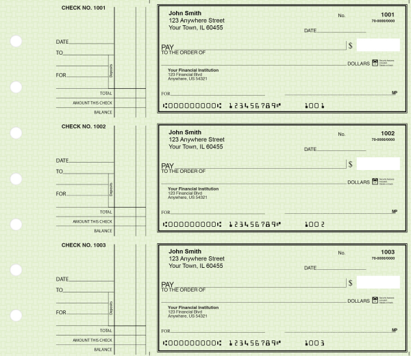 Green Safety Deskset Personal Checks Style 2 | DS-GRS02