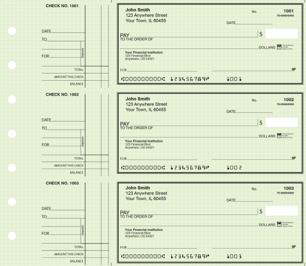 Green Safety Deskset Personal Checks Style 2  | DS-GRS02