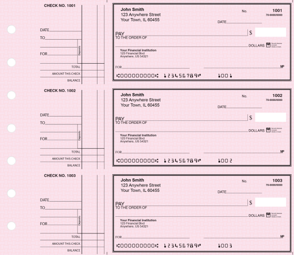 Pink Safety Deskset Personal Checks Style 2 | DS-PKS02