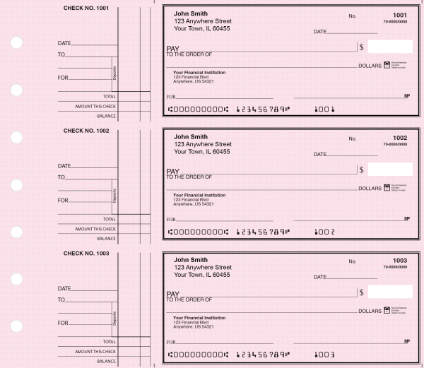 Pink Safety Deskset Personal Checks Style 2  | DS-PKS02