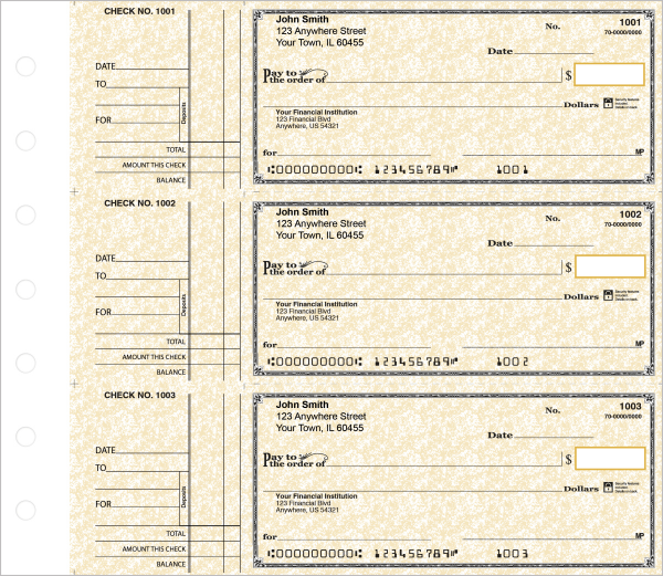 Parchment Deskset Personal Checks Style 2  | DS-TPM02