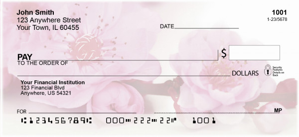 Blossoms In Pink and Blue Personal Checks | FLO-06