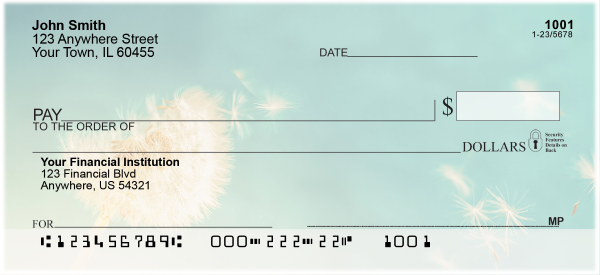 Whimsical Dandelion Personal Checks | FLOC-15