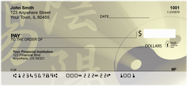 Ying Yang Symbol Personal Checks | FUN-60