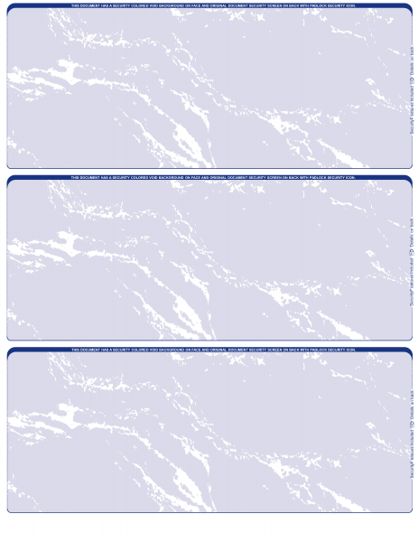 Blue Marble Blank 3 Per Page Laser Checks | L3C-BLA-BM