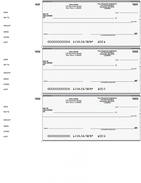 Grey Safety 3 Per Page Wallet Checks | L3P-ES