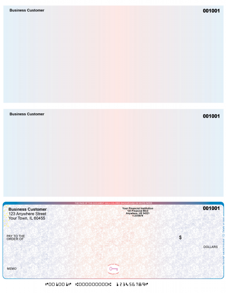 Blue Red High Security Bottom Laser Checks | LBCHS-BR