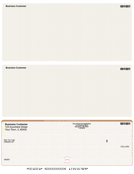 Tan Safety High Security Bottom Laser Checks | LBCHS-OS