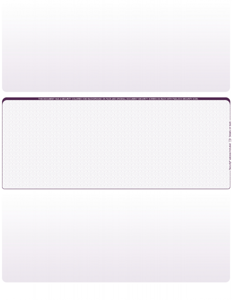 Violet Safety Blank Middle Laser Checks | LMC-BLA-VS