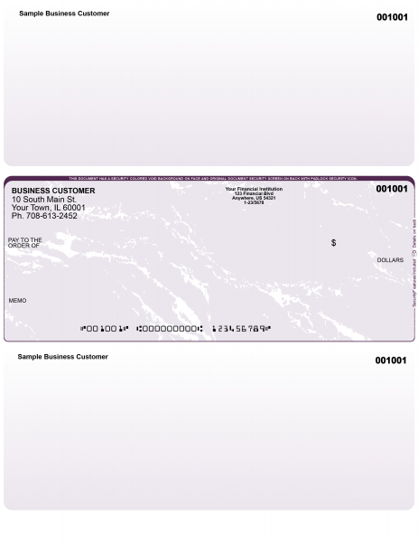 Violet Marble Laser Business One Per Page Voucher Checks- Middle Style | LMC-VM