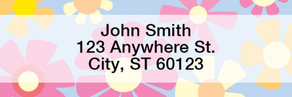 Flower Power Narrow Address Labels | LRNAT-09