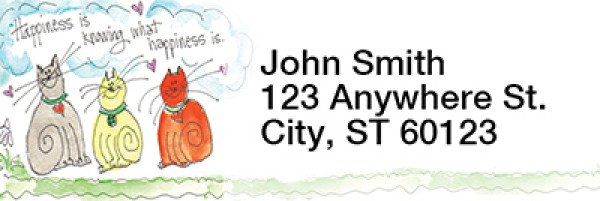 Happy Cats Rectangle Address Labels | LRRAMY-09