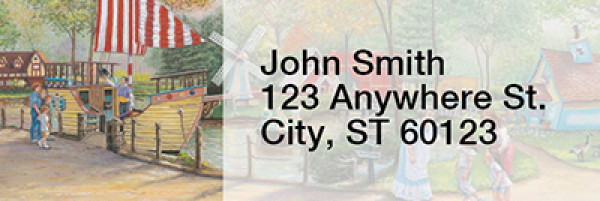 Amusement Park Scenes Rectangle Address Labels | LRRLBC-04