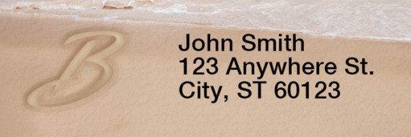 Sand Written Monogram 'B' Narrow Address Labels | LRRMONO-07B