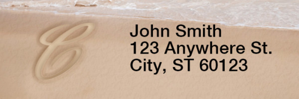 Sand Written Monogram 'C' Narrow Address Labels | LRRMONO-07C