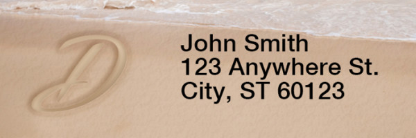Sand Written Monogram 'D' Narrow Address Labels | LRRMONO-07D