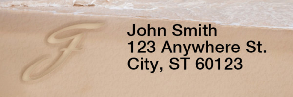 Sand Written Monogram 'F' Narrow Address Labels | LRRMONO-07F