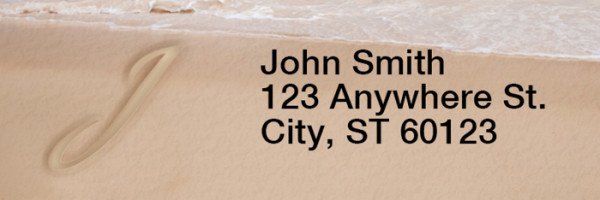 Sand Written Monogram 'J' Narrow Address Labels | LRRMONO-07J