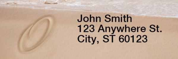 Sand Written Monogram 'O' Narrow Address Labels | LRRMONO-07O