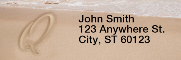 Sand Written Monogram 'Q' Narrow Address Labels | LRRMONO-07Q