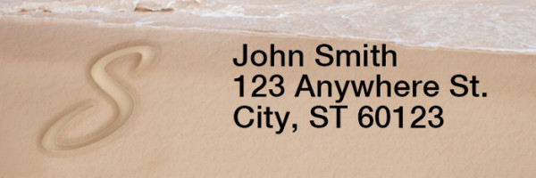 Sand Written Monogram 'S' Narrow Address Labels | LRRMONO-07S