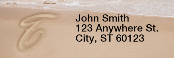 Sand Written Monogram 'T' Narrow Address Labels | LRRMONO-07T