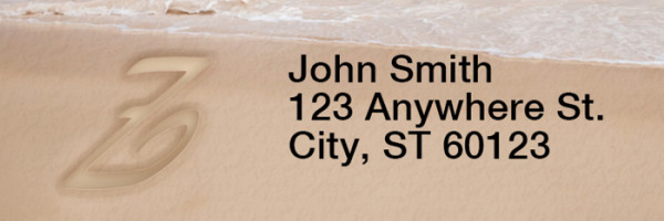 Sand Written Monogram 'Z' Narrow Address Labels | LRRMONO-07Z
