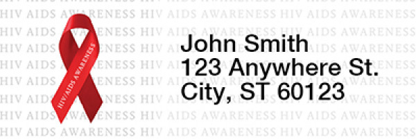 HIV/Aids Awareness Red Ribbon Narrow Address Labels | LRRRIB-17