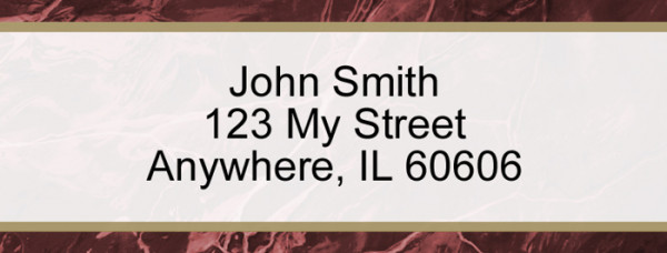 Burgundy Marble Narrow Address Labels | LRVAL-022