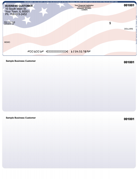 Patriotic Top Laser Checks | LTC-PAT01