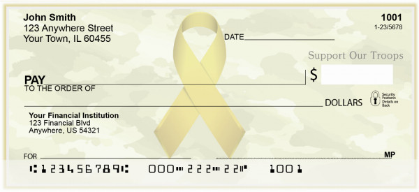 Support Our Troops Ribbon Personal Checks | MIL-89