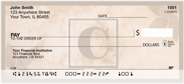 Simplistic Monogram 'C' Personal Checks | MONO-01C