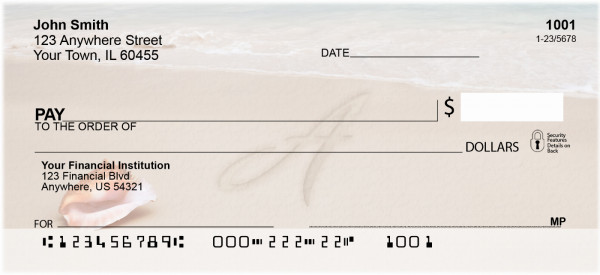 Sand Written Monogram 'A' Personal Checks | MONO-07A