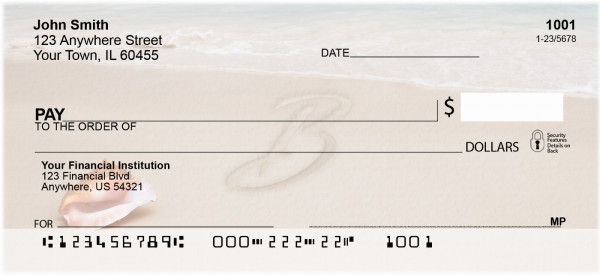 Sand Written Monogram 'B' Personal Checks | MONO-07B