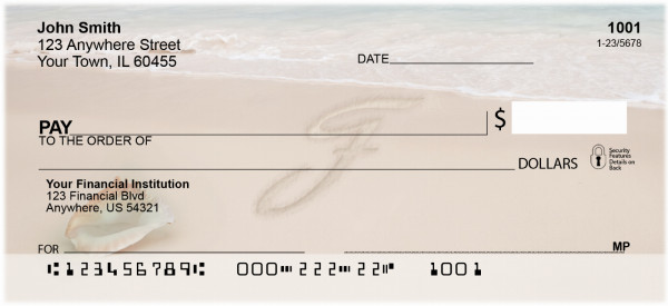 Sand Written Monogram 'F' Personal Checks | MONO-07F