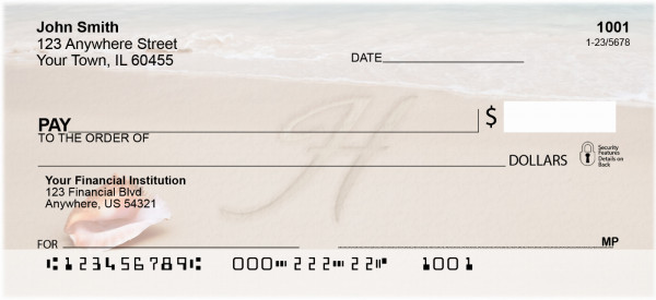 Sand Written Monogram 'H' Personal Checks | MONO-07H