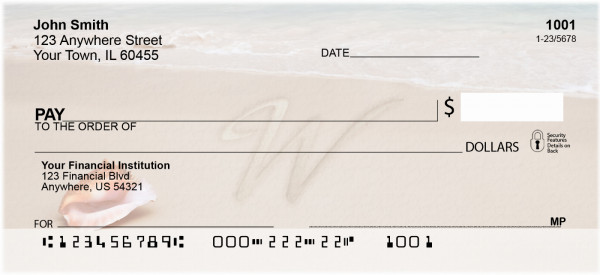 Sand Written Monogram 'W' Personal Checks | MONO-07W