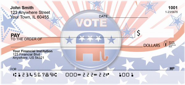 Republican Stars and Stripes Personal Checks | POL-06