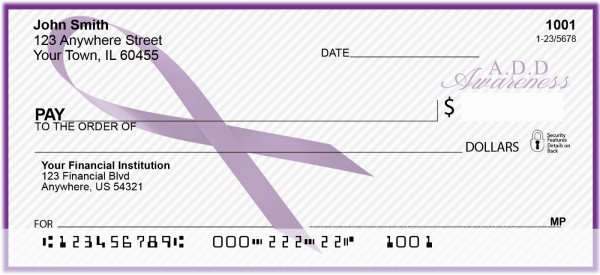 ADD Awareness Ribbon Personal Checks | RIB-03