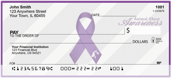 Animal Abuse Awareness Ribbon Checks | RIB-06