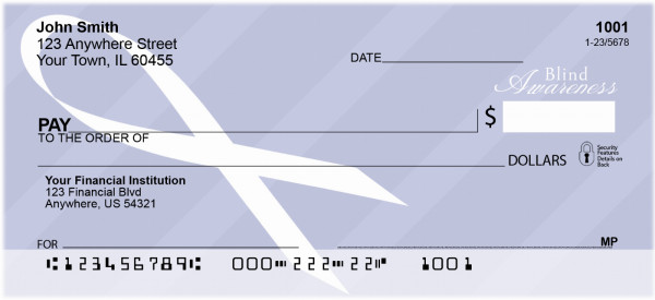 Blindness Awareness Ribbon Personal Checks | RIB-08