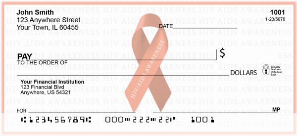 HIV/Aids Awareness Red Ribbon Personal Checks | RIB-17