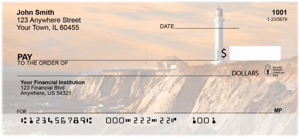 Lighthouses at Sunset Personal Checks | SCE-79